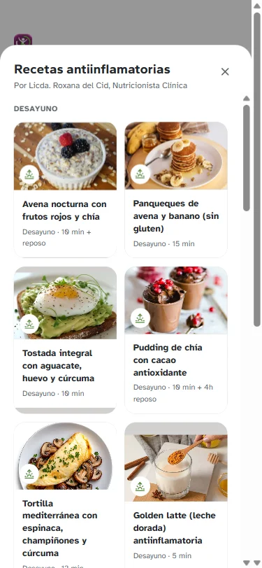 Biblioteca de recetas antiinflamatorias